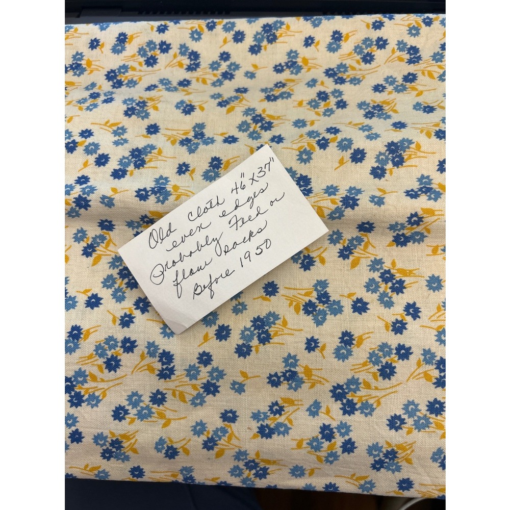 Pre-1950 Unbranded Vintage Fabric Feed Sack Floral Cottagecore Farmhouse Prairie